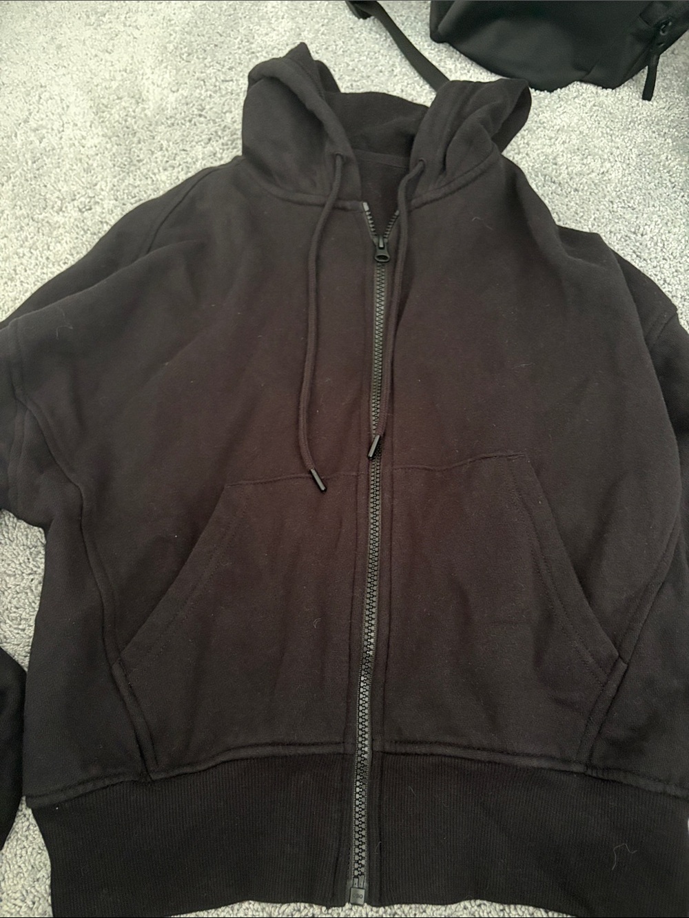 Old Navy Black Full-Zip Hooded Sweatshirt